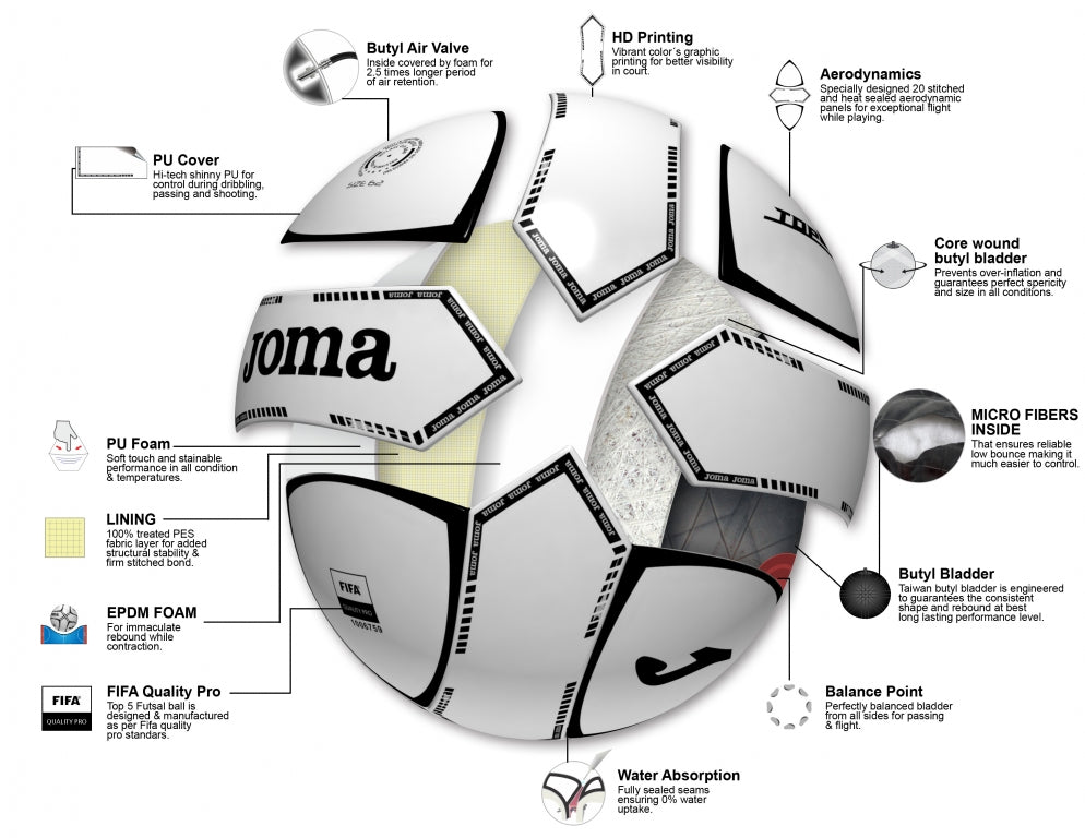 Futsal Ball - Joma Top 5 Fifa Pro Rated Futsal Ball